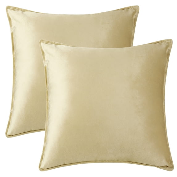 Unique Bargains Velvet Solid Throw Pillow Covers Decorative Cushion Covers (2 Count) Camel 20" x 20"
