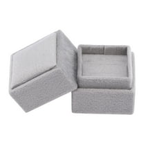 Unique Bargains Velvet Square Ring Box Jewelry Storage for Proposal Gray