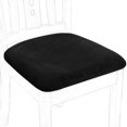 thumbnail image 1 of Unique Bargains 4Pcs Velvet Dinning Chair Seat Cover Elastic Stretchable Slipcovers Black, 1 of 8