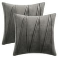 thumbnail image 1 of Unique Bargains Velvet Throw Pillow Covers Set of 2 Square Cushion Grey 18" x 18", 1 of 6