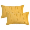 thumbnail image 1 of Unique Bargains Velvet Throw Pillow Covers Set of 2 Square Cushion Yellow 12" x 20", 1 of 6