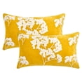 thumbnail image 1 of Unique Bargains Velvet Throw Pillow Covers with Blossom Pattern Pack of 2 Yellow 20" x 12", 1 of 7