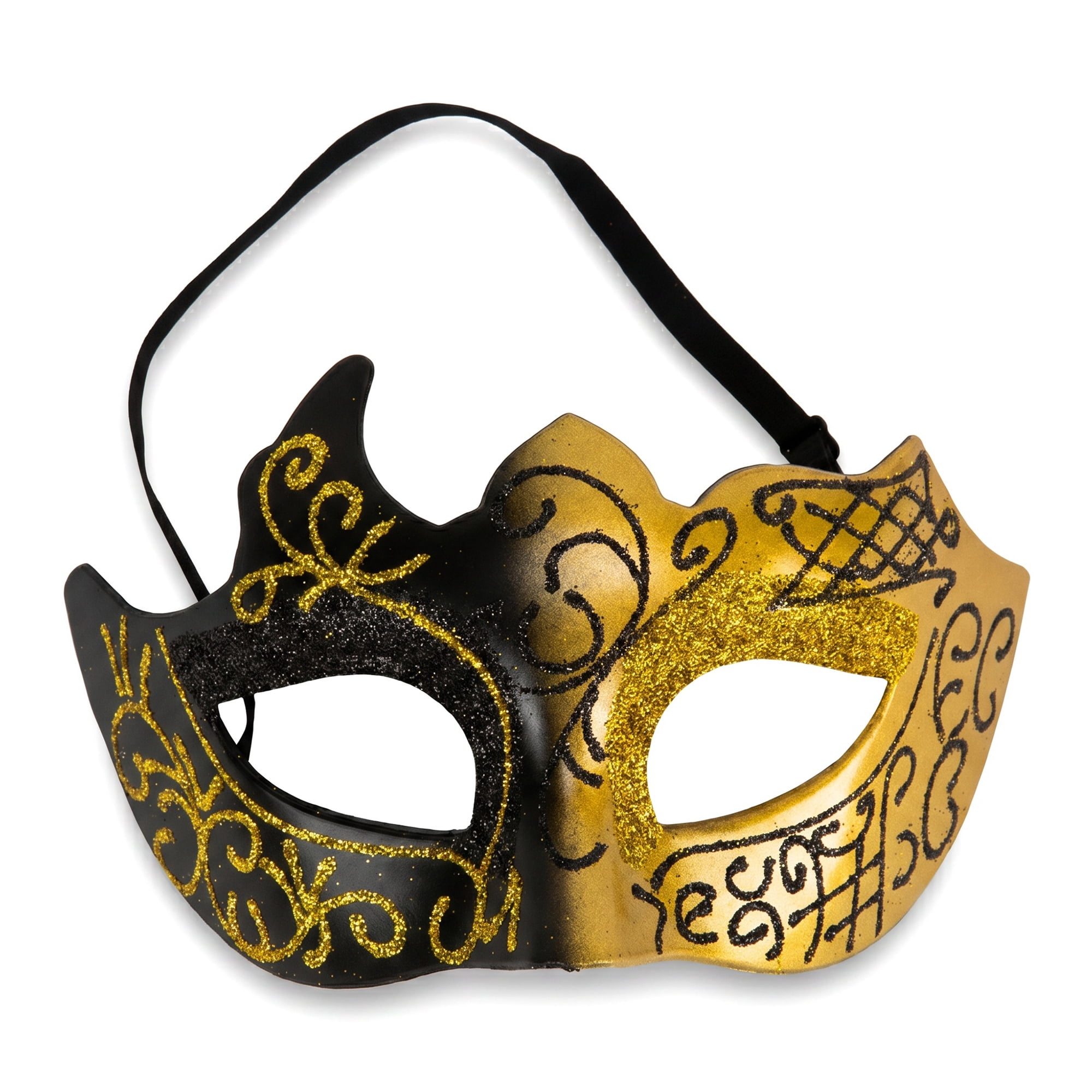 Unique Bargains Venetian Masquerade Mask for Halloween Costume Party Gold 6.7" x 4.3"
