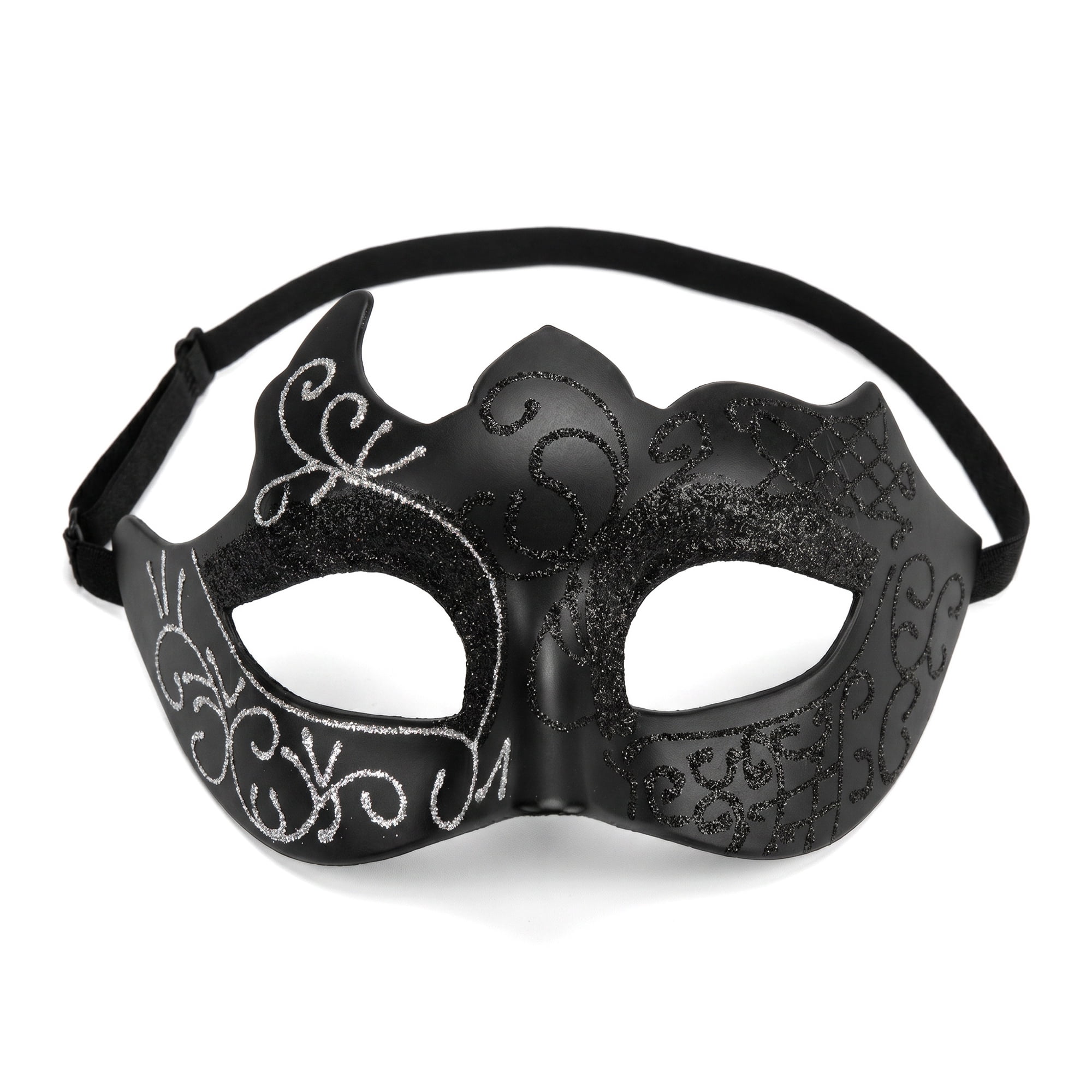 Unique Bargains Venetian Masquerade Mask for Halloween Party One-Eyed Silver 6.7" x 4.3"