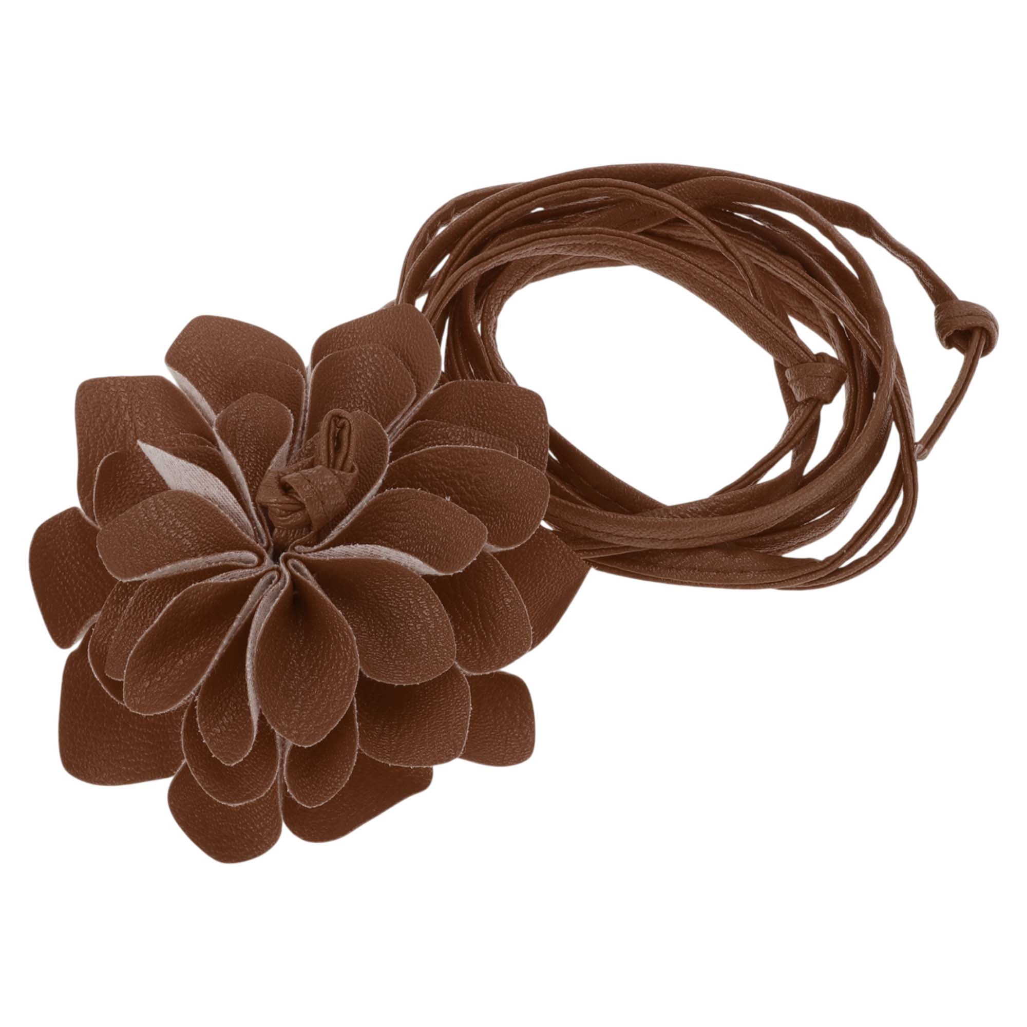 Unique Bargains Versatile Long Adjustable Waist Belt for Women Brown