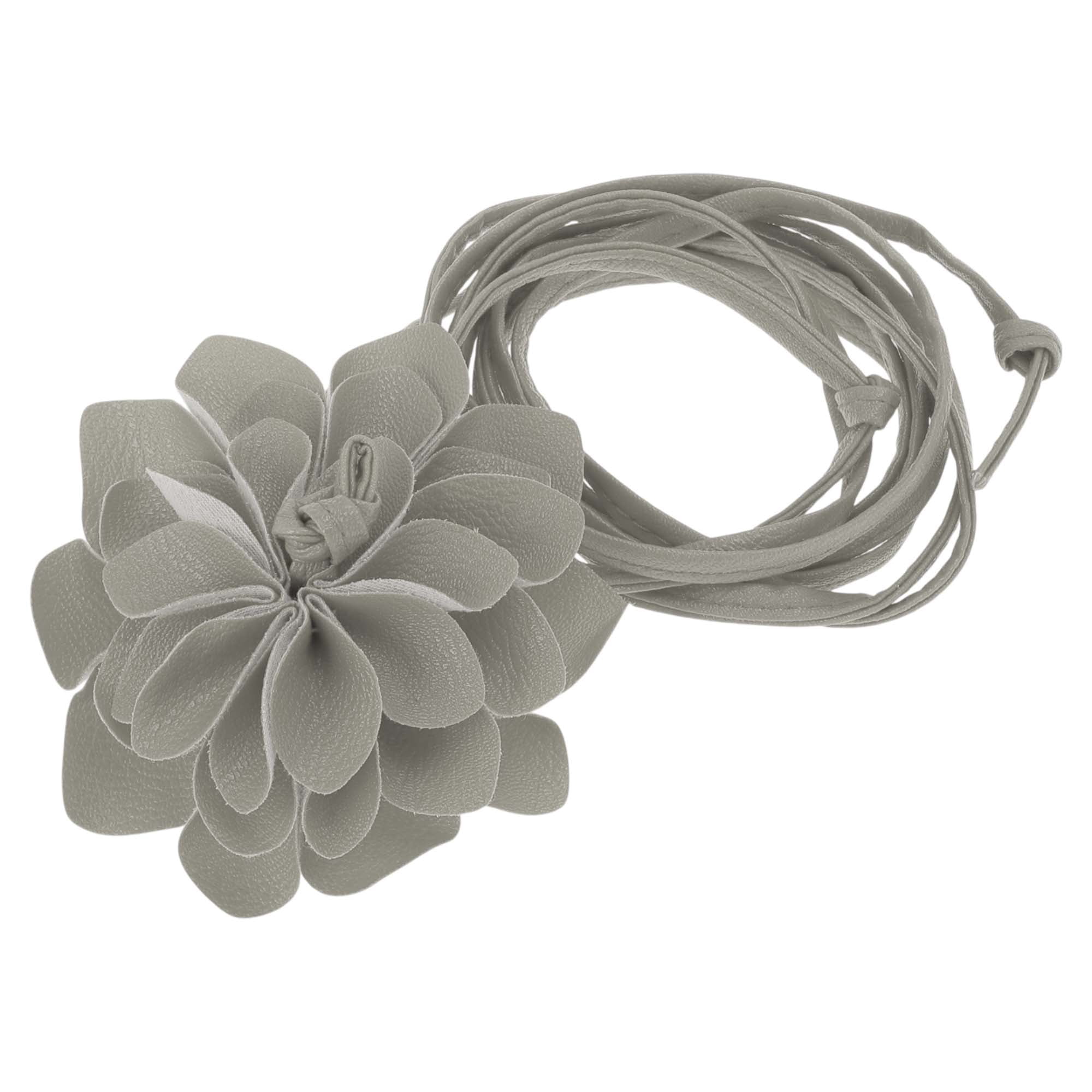 Unique Bargains Versatile Long Adjustable Waist Belt for Women Gray