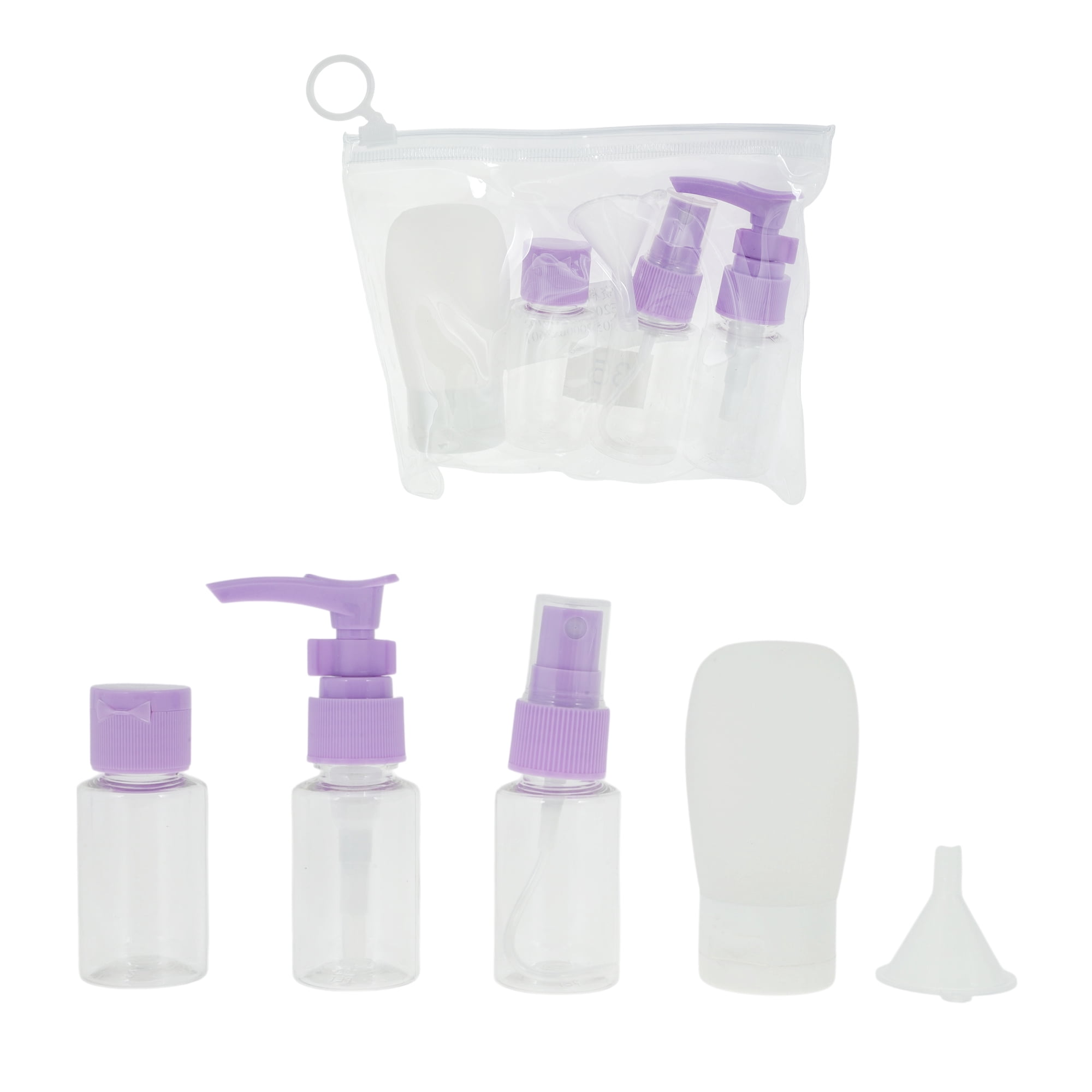 Unique Bargains Versatile Reusable Travel Accessories Bag Set 5 Pcs Violet