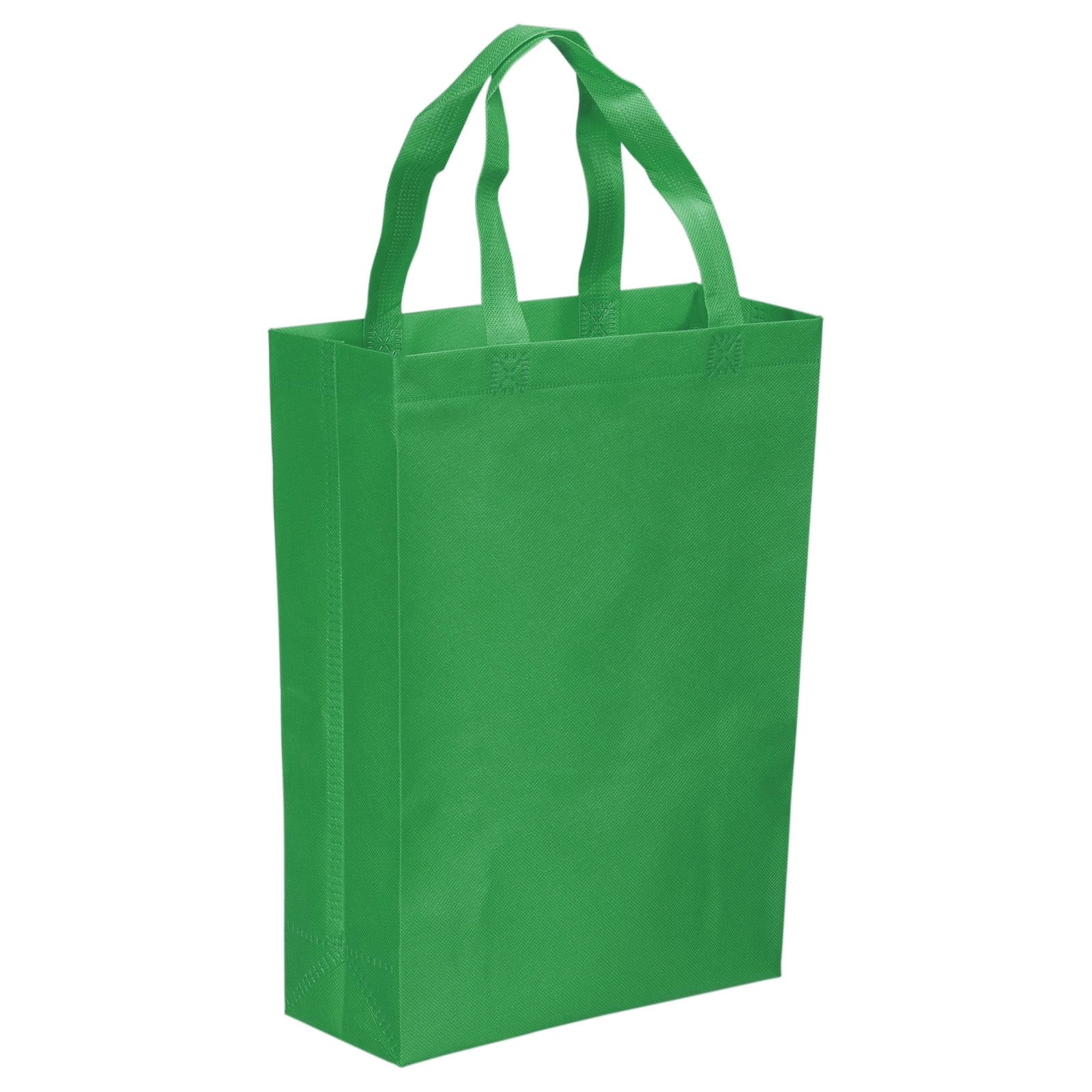 Unique Bargains Vertical Style Non-Woven Grocery Tote Bag Dark Green