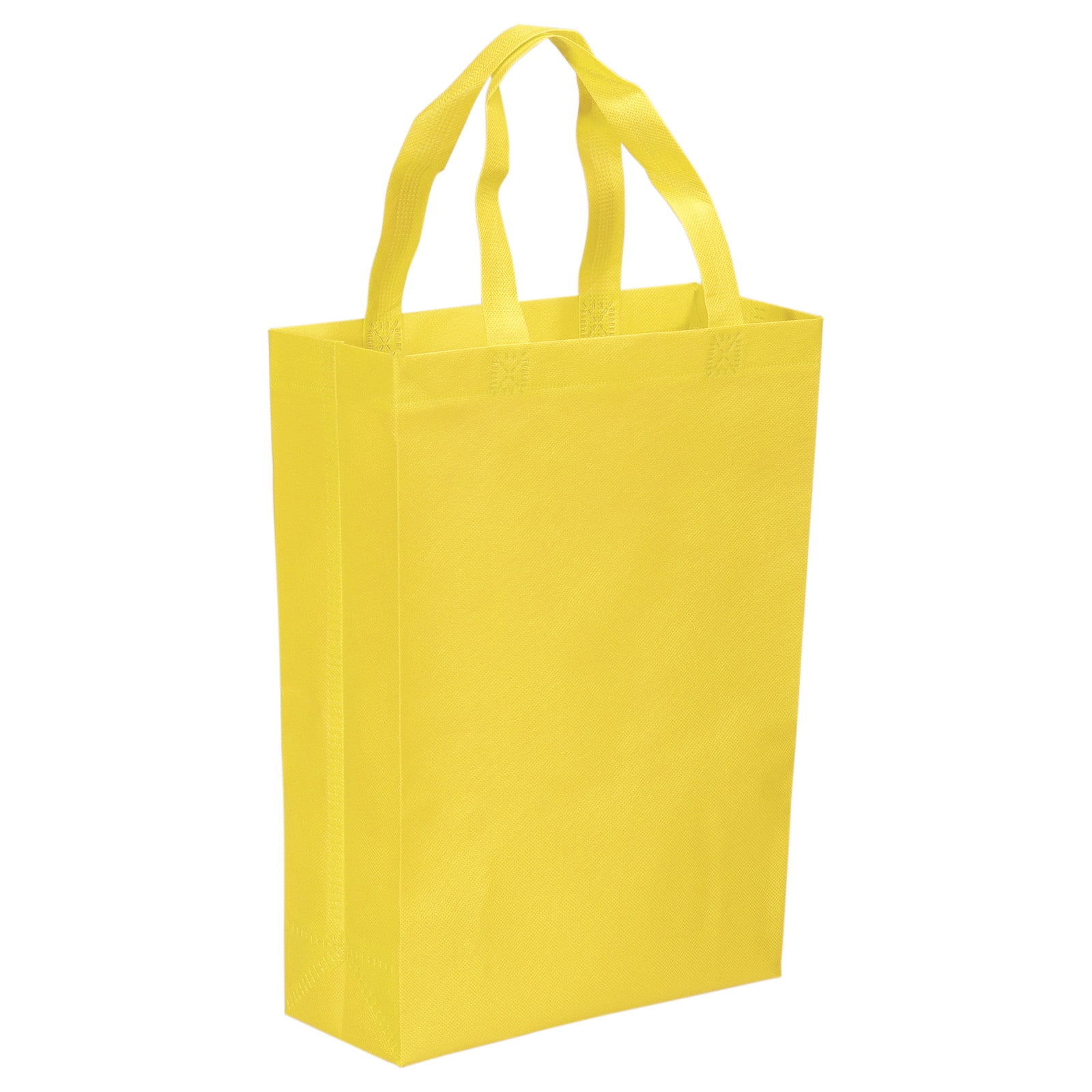 Unique Bargains Vertical Style Non-Woven Grocery Tote Bag Yellow