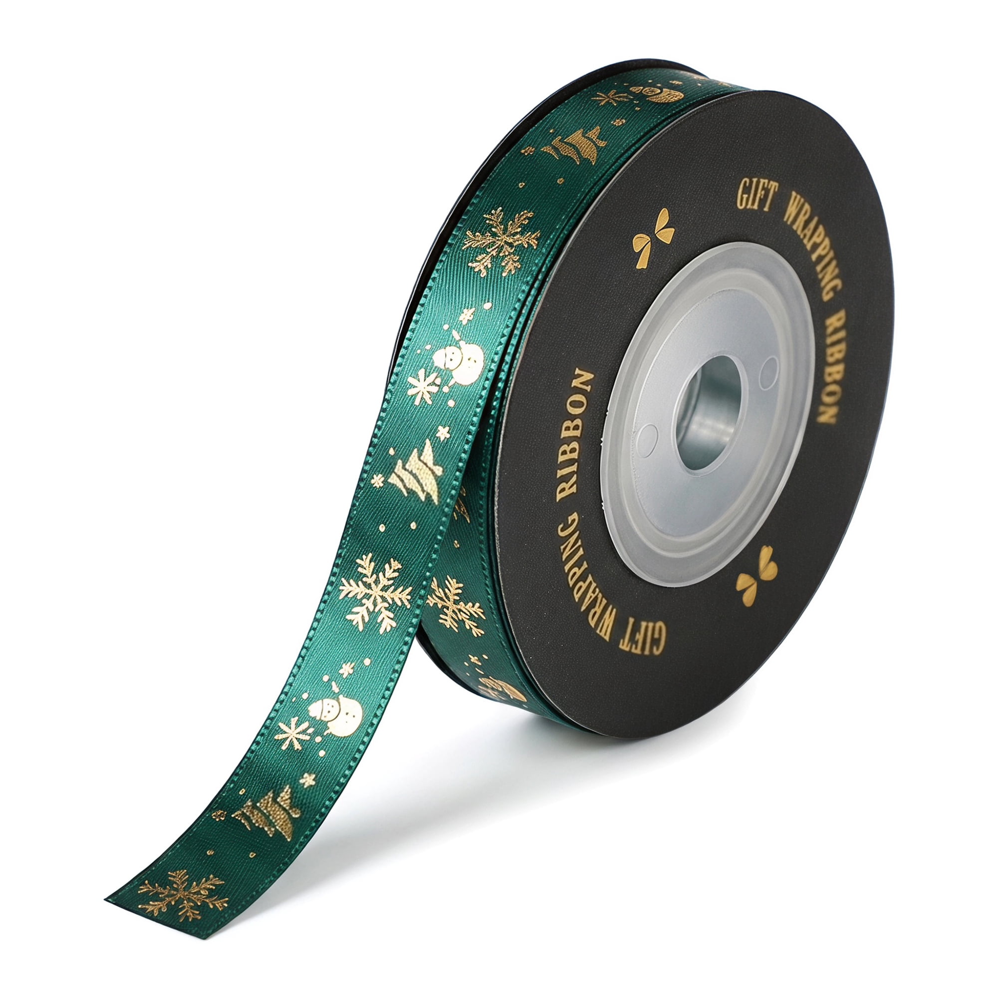 Unique Bargains Vibrant Cartoon Ribbon for Gift Wrapping Green Snowflake Pattern 5.5 Yard