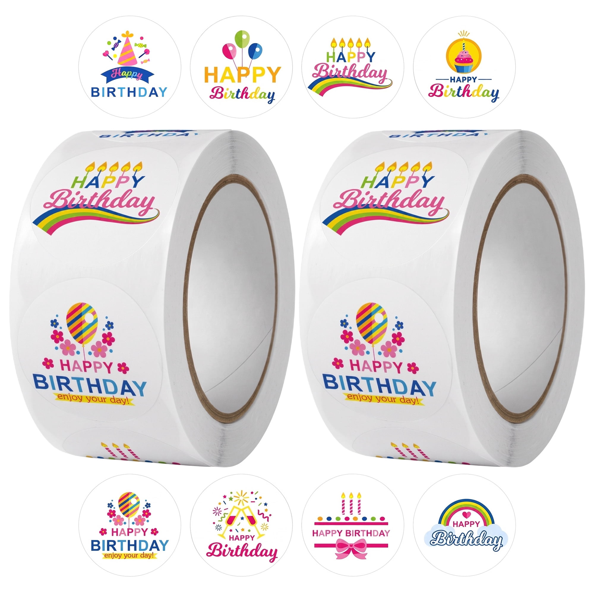 Unique Bargains Vibrant Circle Gift Wrapping Stickers for All Occasions 1" x 1" Multicolor