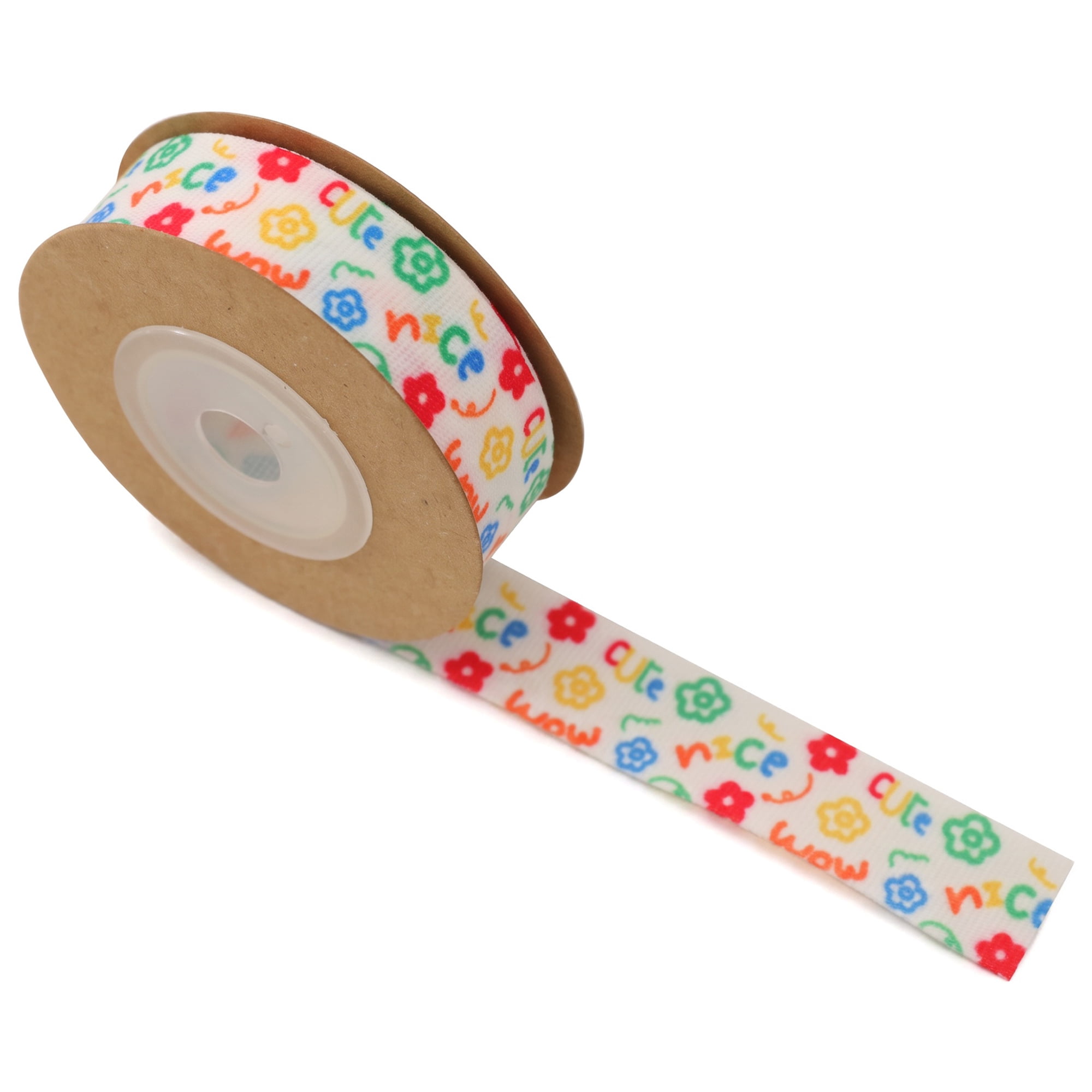Unique Bargains Vibrant Fabric Cartoon Ribbon for Creative Gift Wrapping Projects Floral