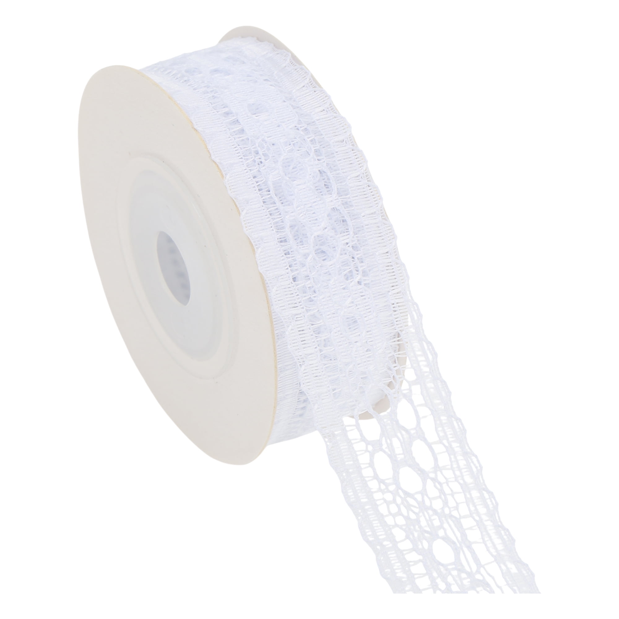 Unique Bargains Reusable Lace Gift Ribbon for Crafting Projects White Lace Style 1 0.79" x 29.53"