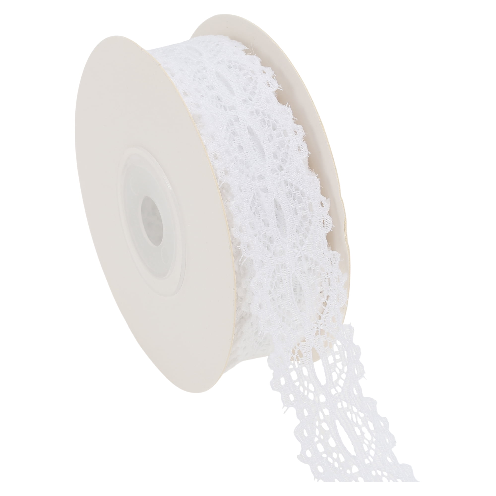 Unique Bargains Reusable Lace Gift Ribbon for Crafting Projects White Lace Style 2 0.79" x 29.53"