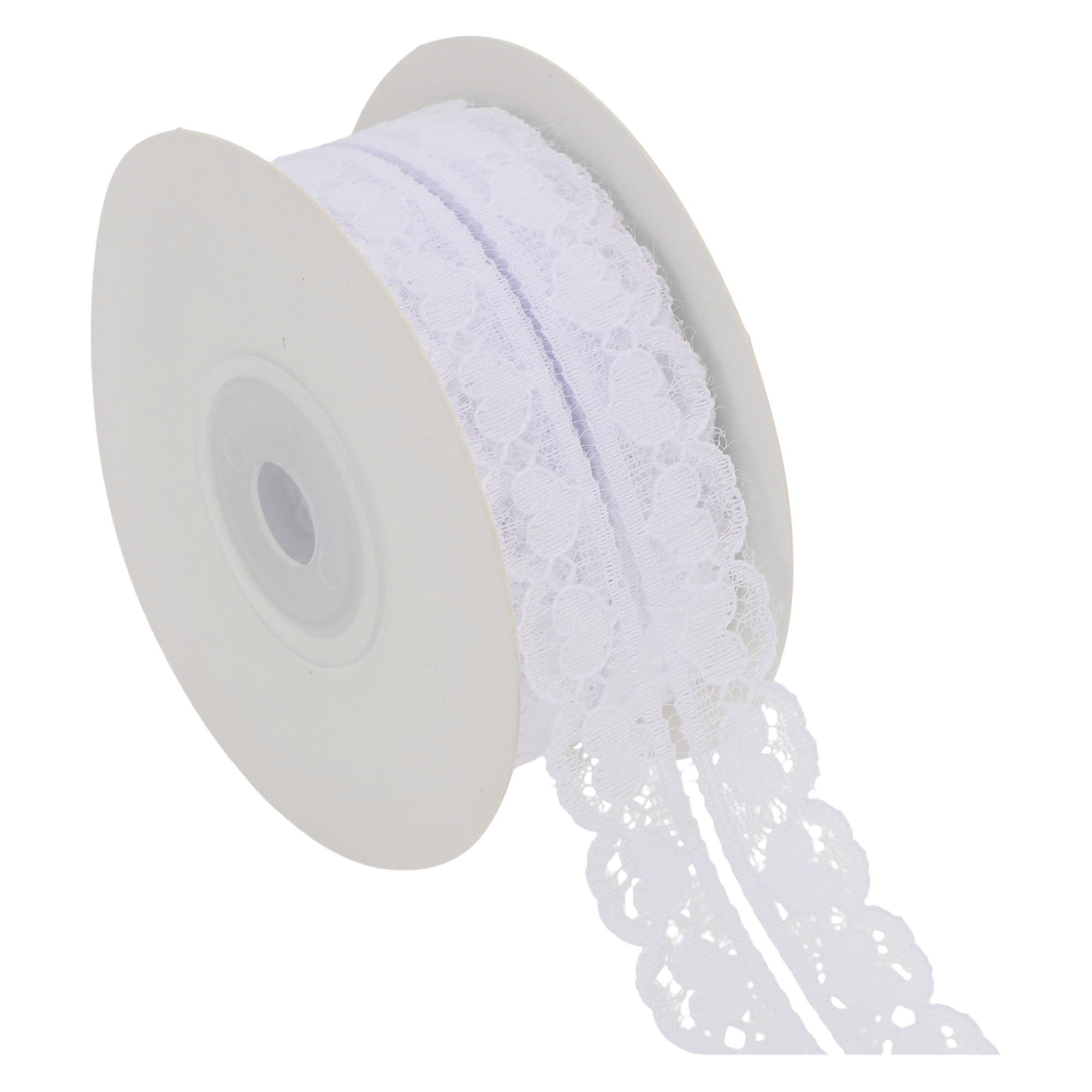 Unique Bargains Reusable Lace Gift Ribbon for Crafting Projects White Lace Style 5 0.98" x 29.53"