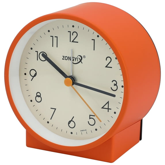 Unique Bargains Vintage Alarm Clock with Geometric Base Orange 3.6"L x 2.2"W x 3.7"H