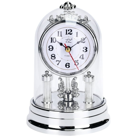 Unique Bargains Vintage Desk Clock Silent Retro Battery Operated Silver