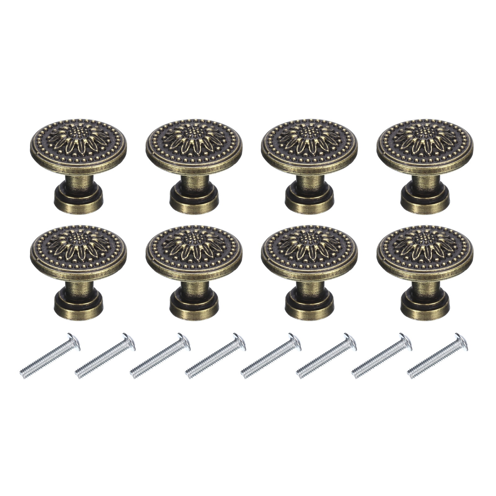 Unique Bargains Vintage Drawer Knobs with Retro Floral Dresser Drawer Knobs Bronze 1"