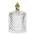 thumbnail image 1 of Unique Bargains Vintage Embossed Glass Canister Jar with Lid Clear 3.3" x 3.3" x 5.5", 1 of 3