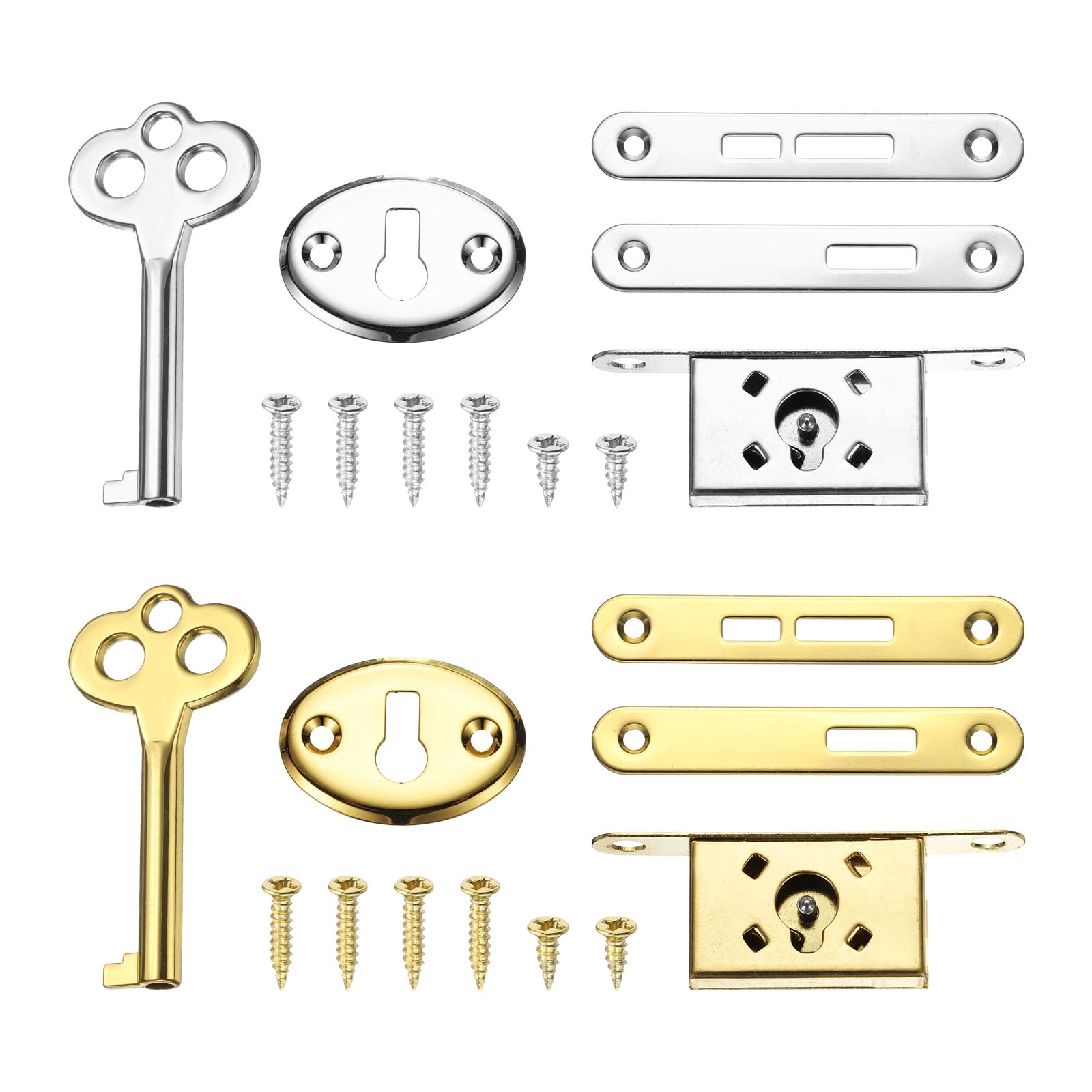 Unique Bargains Vintage Full Mortise Mini Locks Silver