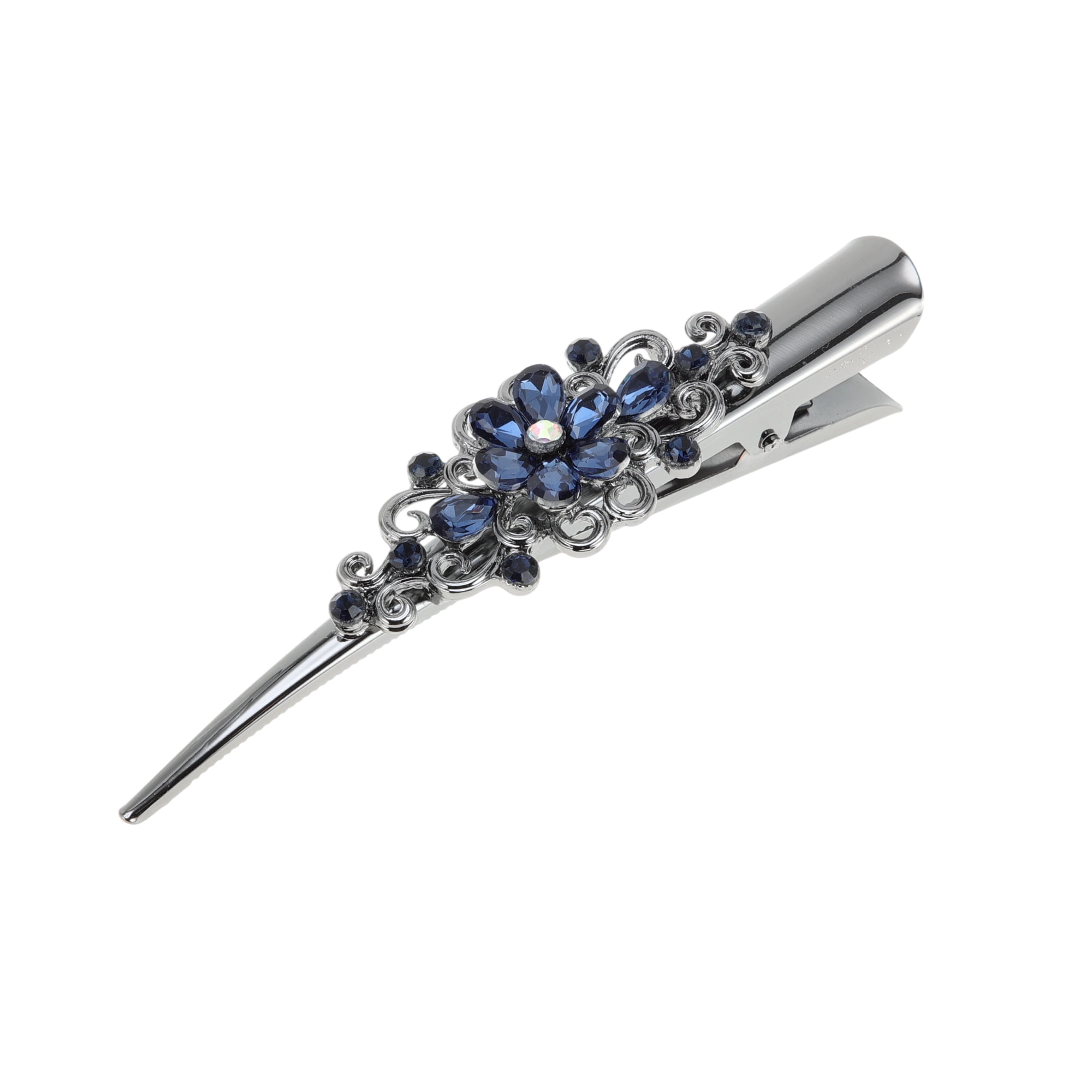 Unique Bargains Vintage Home Use Daily Styling Floral Hair Clips Blue