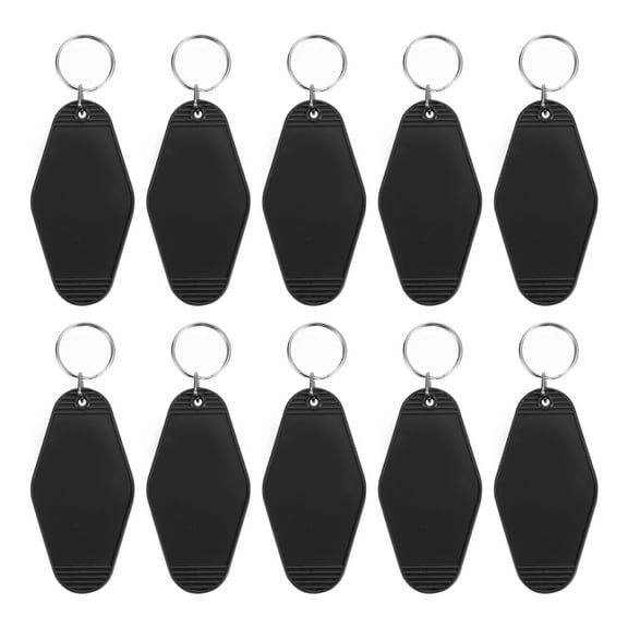 Unique Bargains Vintage Motel Keychain Blank Hotel Keychains Key Tags Black