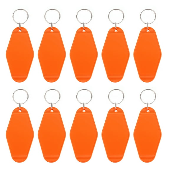 Unique Bargains Vintage Motel Keychain Blank Hotel Keychains Key Tags Orange