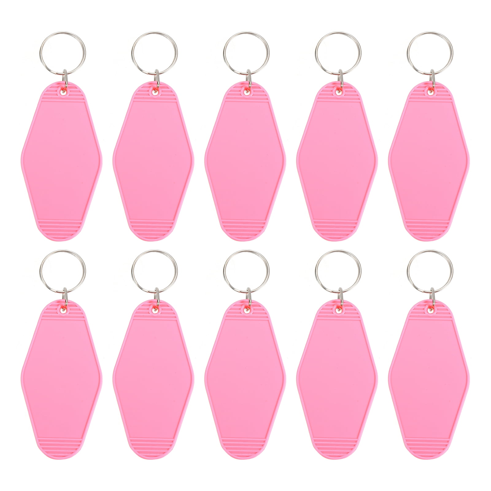 Unique Bargains Vintage Motel Keychain Blank Hotel Keychains Key Tags Pink