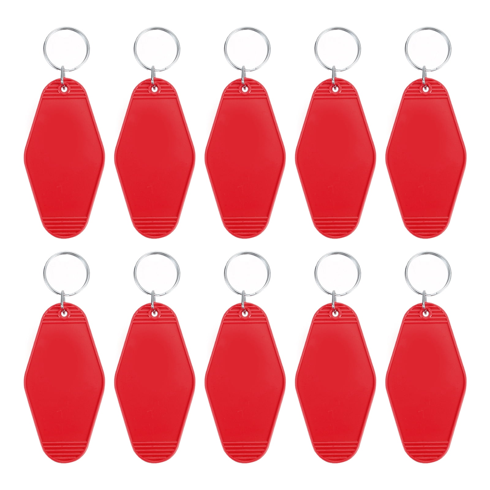 Unique Bargains Vintage Motel Keychain Blank Hotel Keychains Key Tags Red