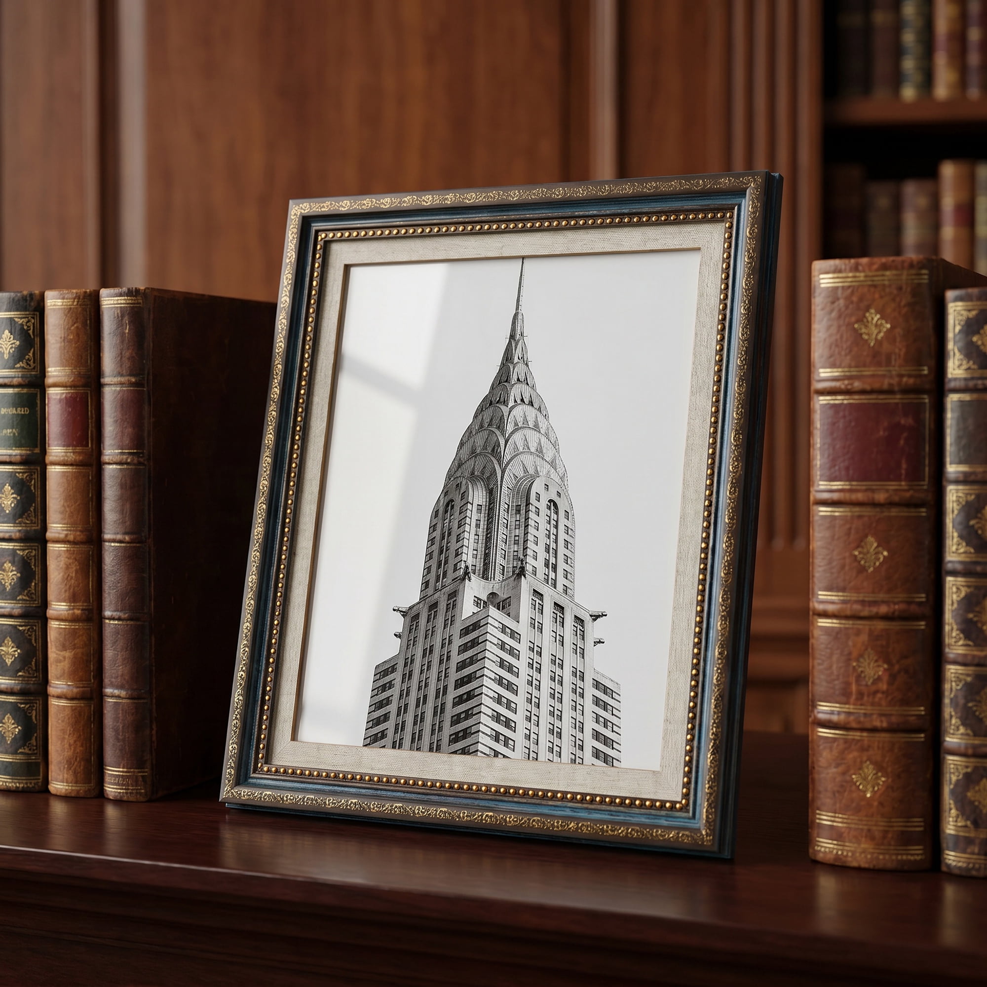 Unique Bargains Vintage Resin Picture Frame with HD Glass Blue 4" x 6"