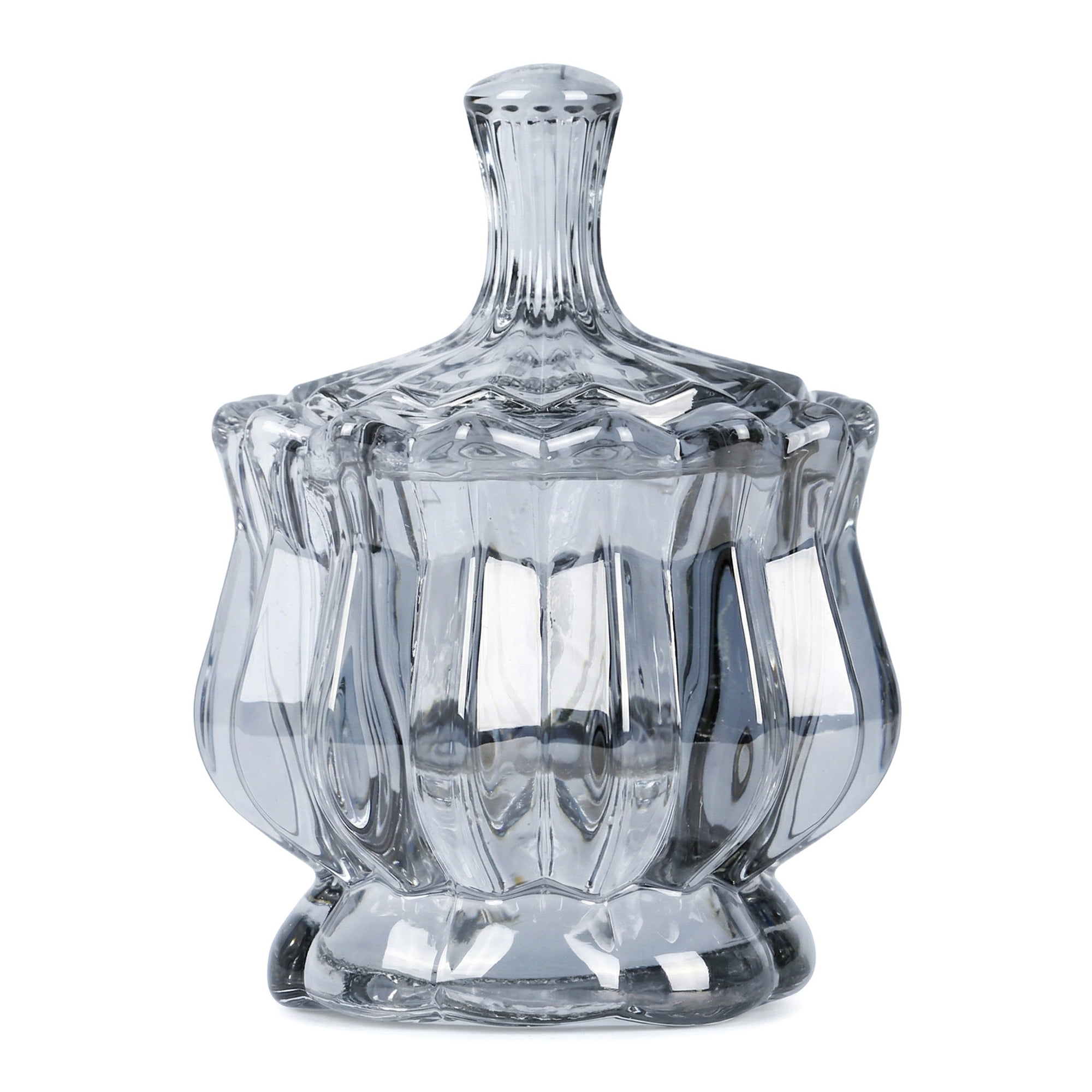 Unique Bargains Vintage Small Glass Decorative Mini Jar with Lid Grey 3.5" x 3.5" x 4.5"