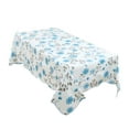 thumbnail image 1 of Unique Bargains Vinyl Rectangle Table Cover Blue Flower Pattern Tablecloth 54" x 71", 1 of 8