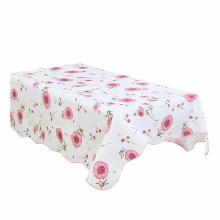 Unique Bargains Vinyl Rectangle Table Cover Floral Pattern Tablecloth 41" x 60"