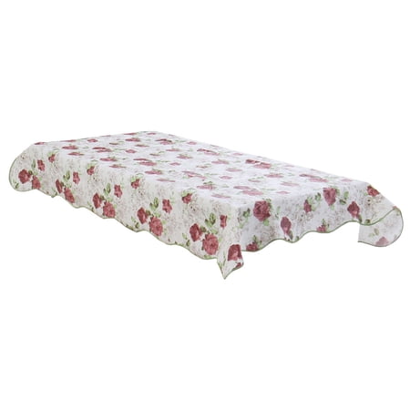 Unique Bargains Vinyl Rectangle Table Cover Floral Pattern Tablecloth 54" x 71"