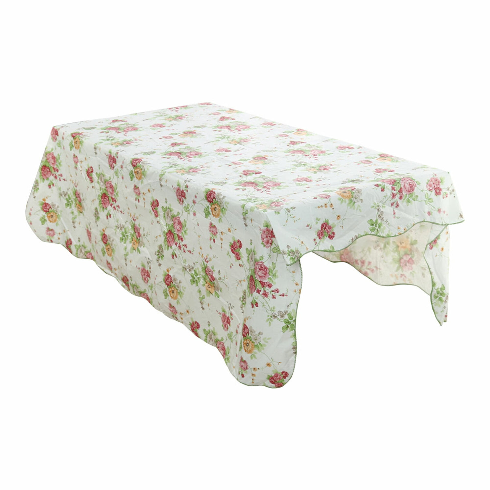 Unique Bargains Vinyl Rectangle Table Cover Rose Pattern Tablecloth 41" x 60"