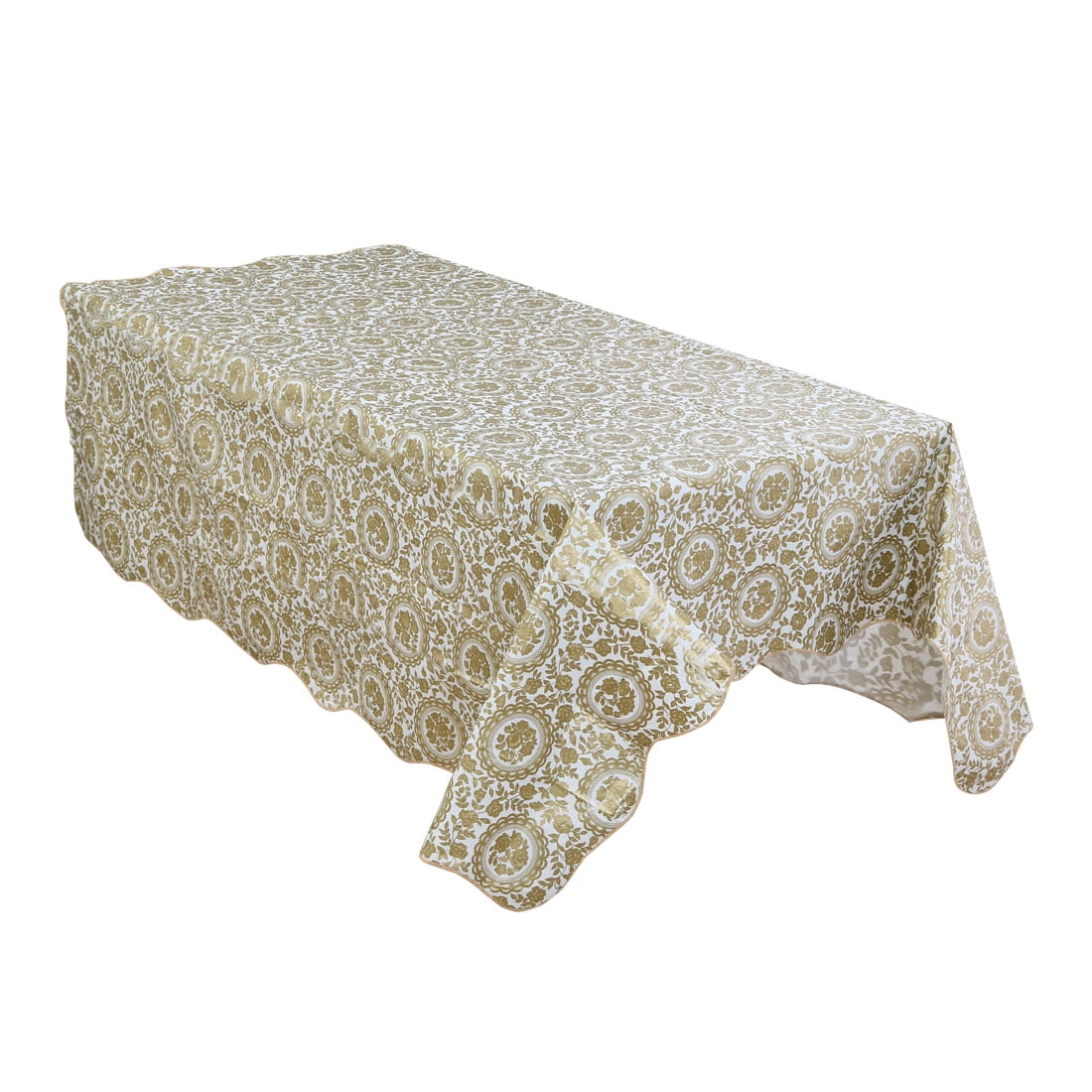 Unique Bargains Vinyl Rectangle Table Cover Turntable Floral Tablecloth 54" x 71"