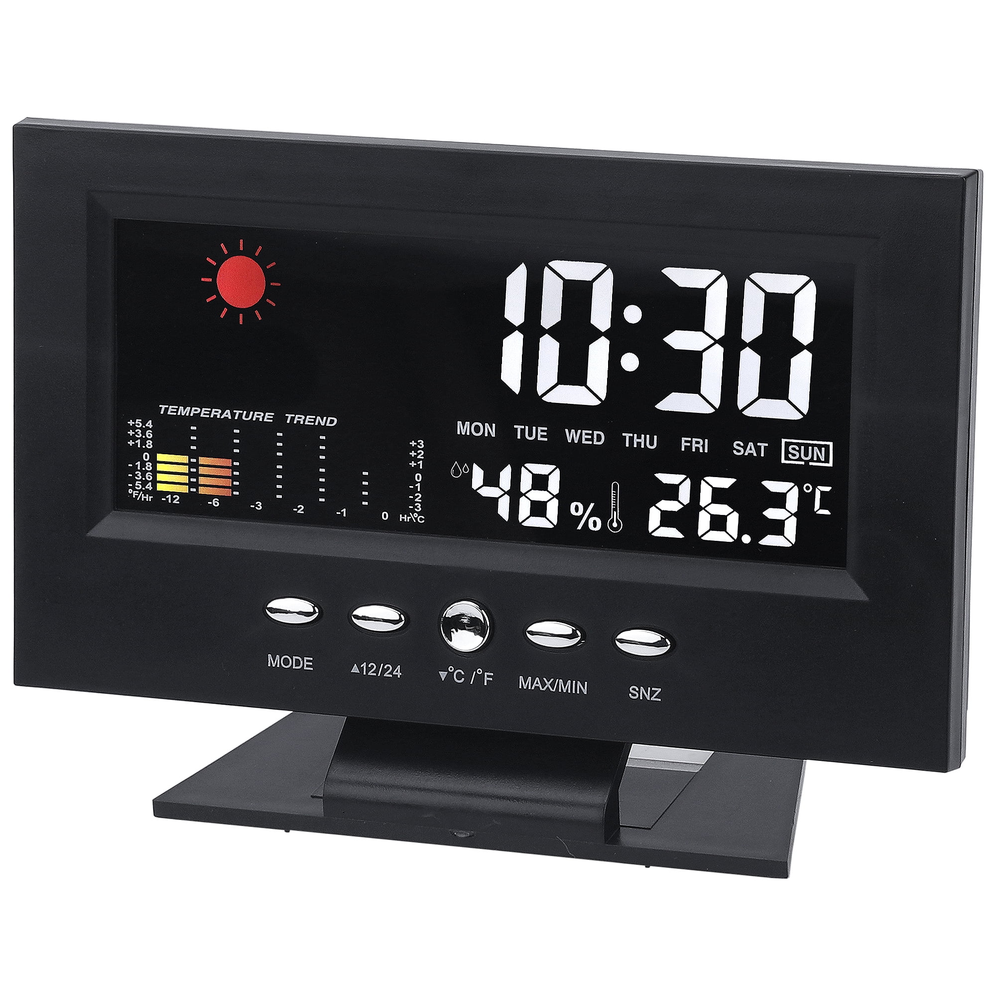 Unique Bargains Voice Activation Electric Alarm Clock Black 5.9"L x 2.2"W x 4.7"H