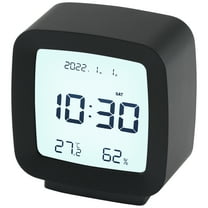 Unique Bargains Voice Control Clock Black 3.1"L x 1.6"W x 3.3"H