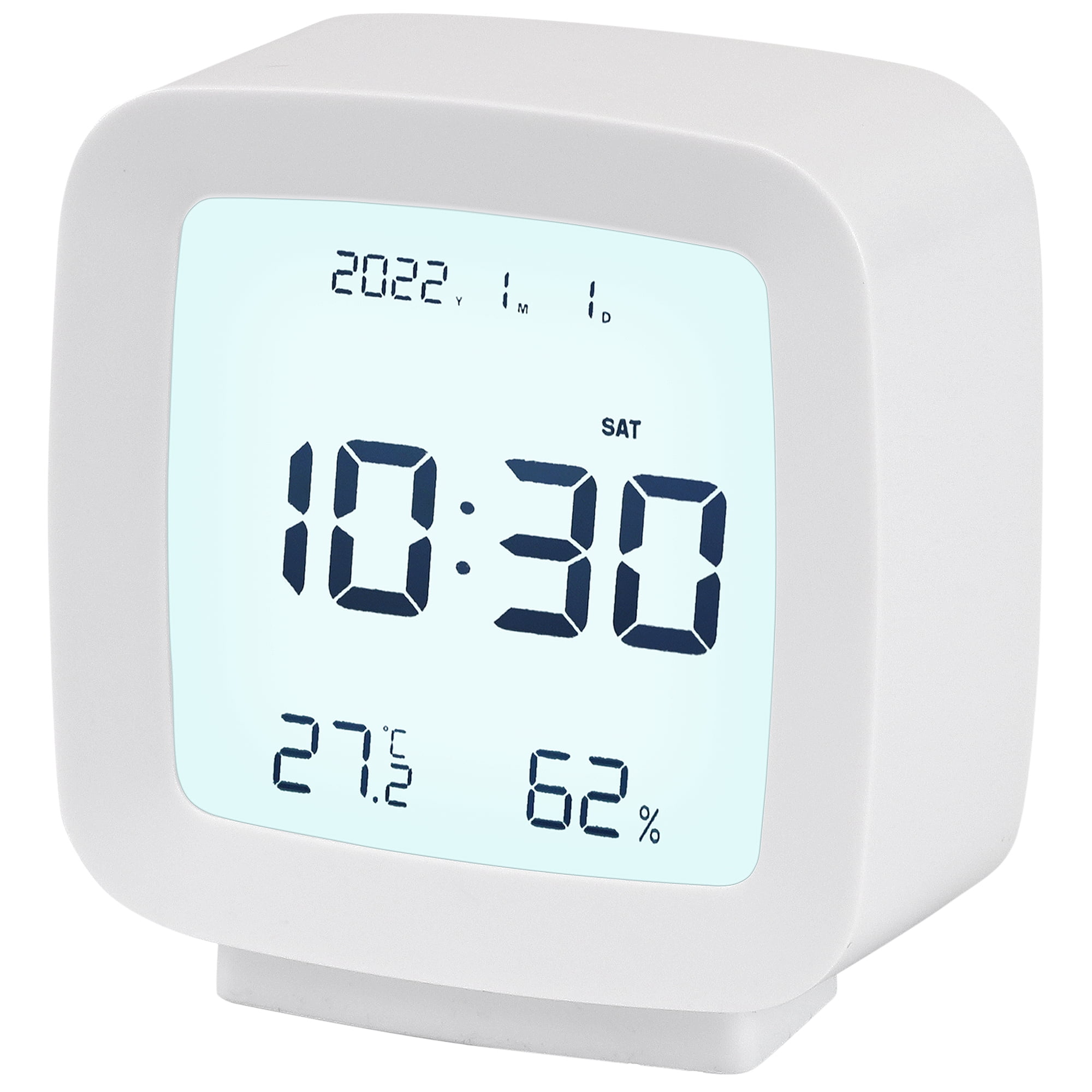 Unique Bargains Voice Control Clock White 3.1"L x 1.6"W x 3.3"H