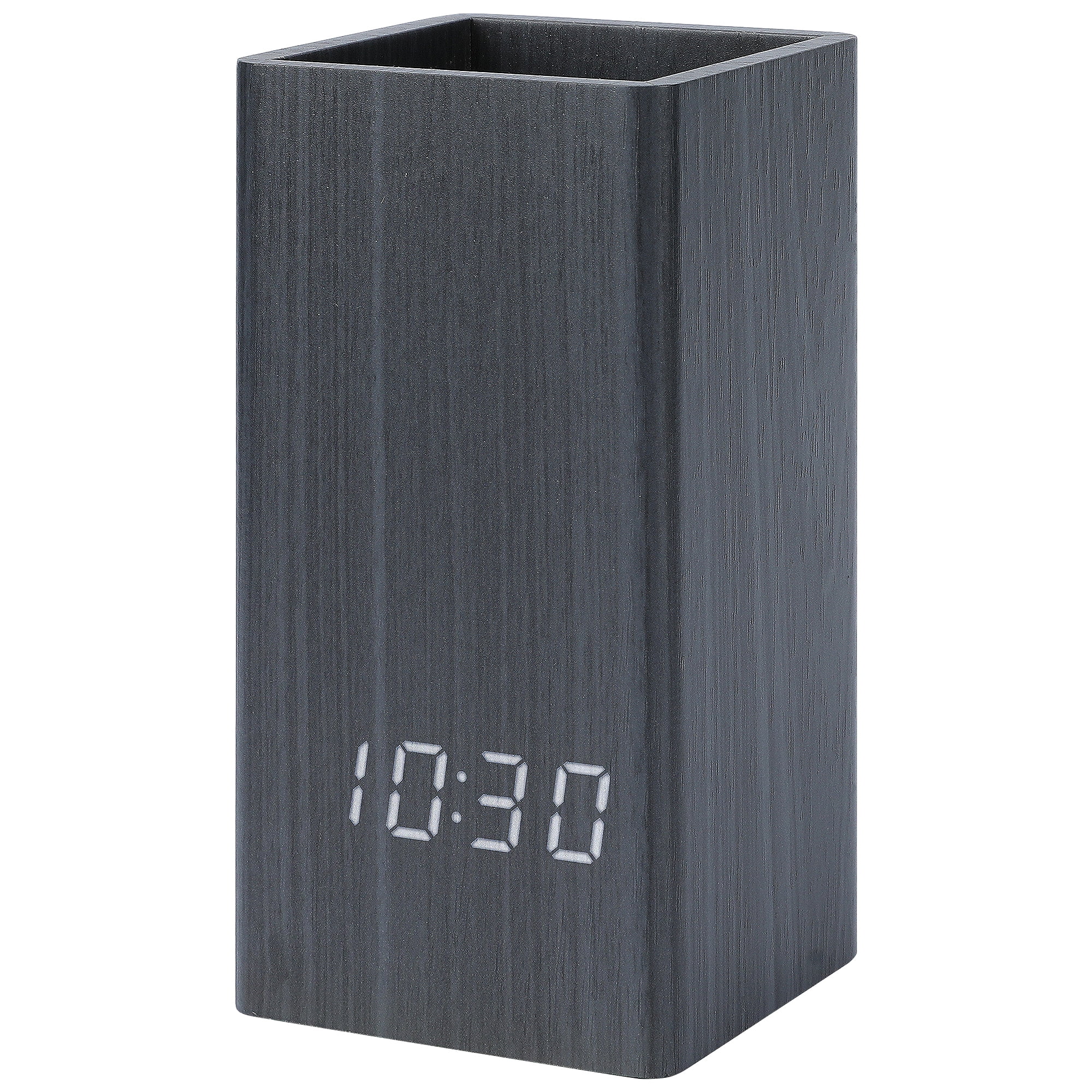 Unique Bargains Voice Wake-Up LED Alarm Clock Black 5.5"L x 2.6"W x 2.8"H
