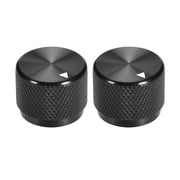 Unique Bargains Volume Control Knobs Aluminum Potentiometer Finish for Amplifier Guitar Black 2pcs