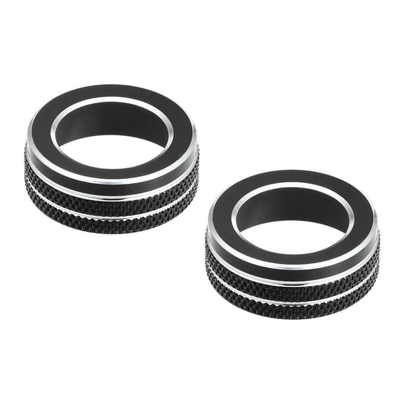 Unique Bargains Volume VOL Tune Knob Covers for VW Tiguan Taos Jetta Passat Atlas Arteon Golf R Beetle Black (Pack of 2)