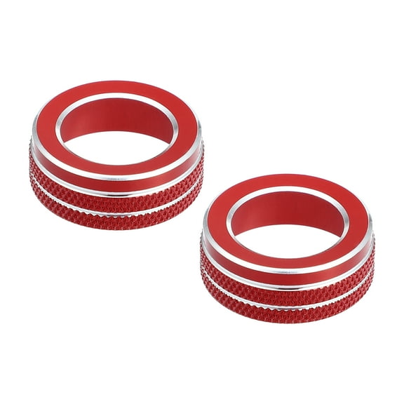 Unique Bargains Volume VOL Tune Knob Covers for VW Tiguan Taos Jetta Passat Atlas Arteon Golf R Beetle Red (Pack of 2)