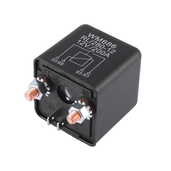 Unique Bargains WM686 4 Terminal DC 12V 200A Car Boat Truck Universal Charge Relay Switch Power Black