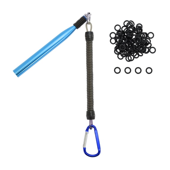 Unique Bargains Wacky Rig Tool Professional Fishing Gear Wacky Rig Kit with Fishing O-Rings Essential Equipment for Anglers Deep Blue 1 Set