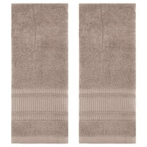 Unique Bargains Waffle Cotton Hand Towel Set of 2 for Bathroom Brown
