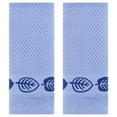 thumbnail image 1 of Unique Bargains Waffle Cotton Hand Towels Set of 2 for Bathroom Blue, 1 of 4