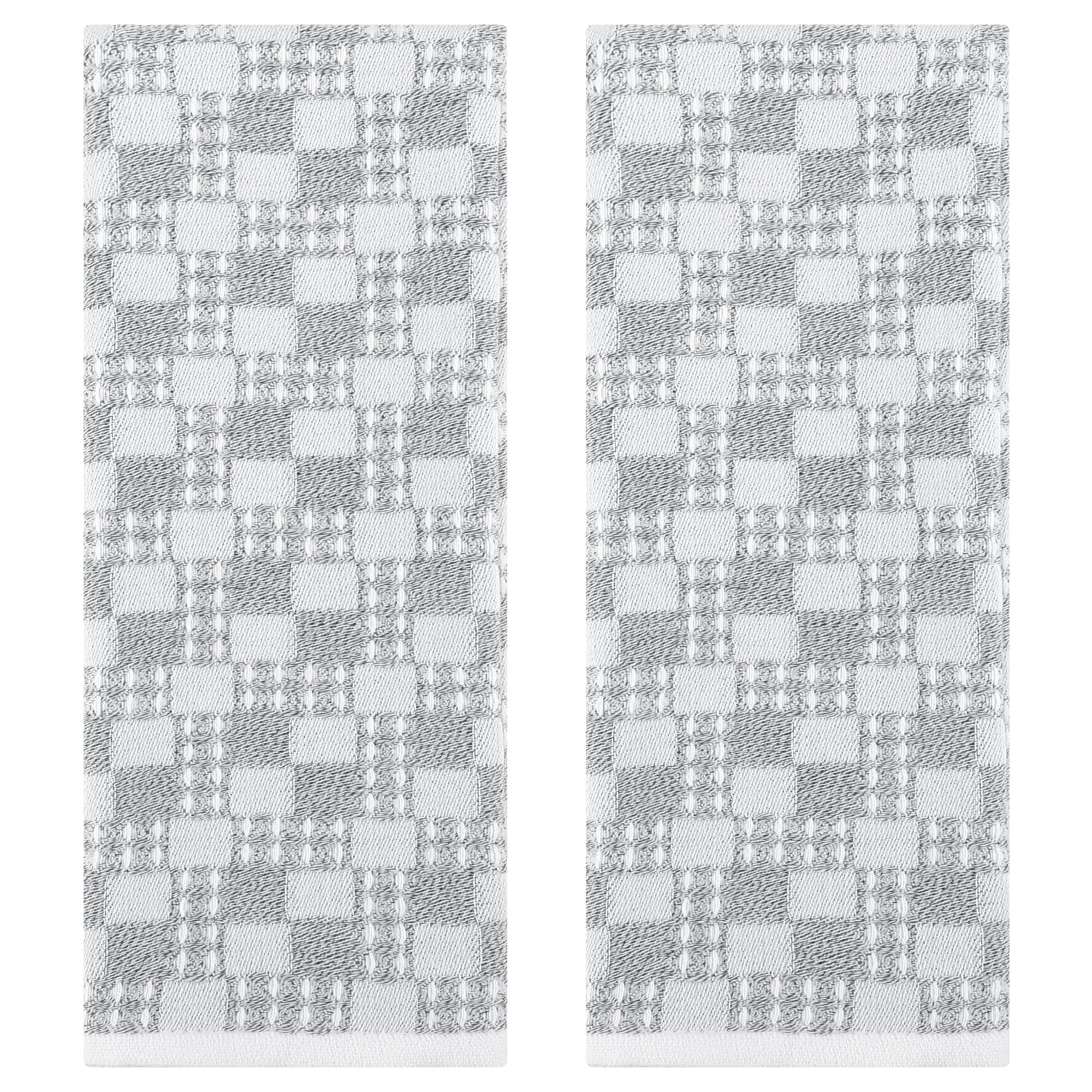 Unique Bargains Waffle Hand Towels Set of 2 Grey 13" x 28"