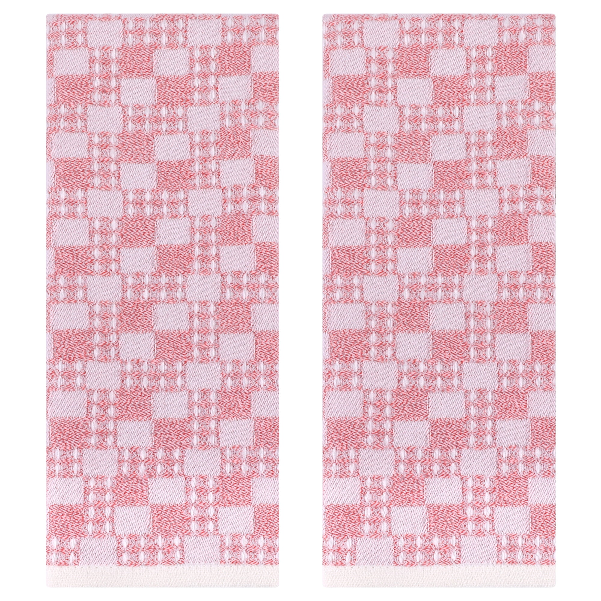 Unique Bargains Waffle Hand Towels Set of 2 Pink 13" x 28"