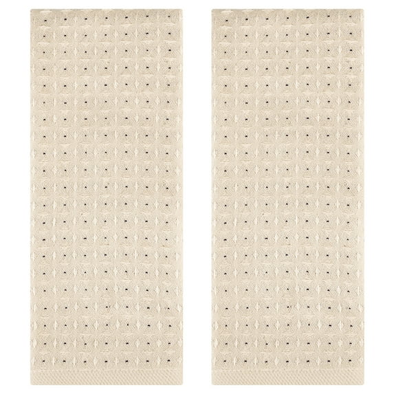 Unique Bargains Waffle Hand Towels for Bathroom 2 Pack Brown